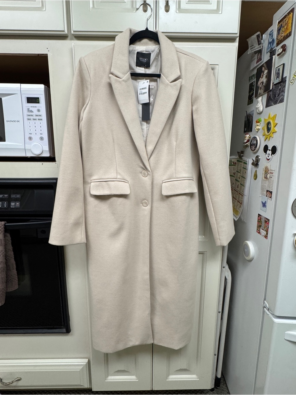 Studio by The Workshop Oatmeal Long Coat – Size Large – NWT